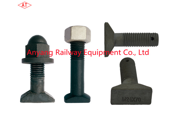 China made T-Head Bolts and Square Head Bolts for Rail Clip Fastening Systems for Railway Construction