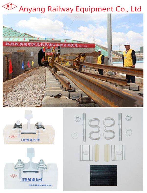 50kg and 60kg Steel Rail Fastener, Rail Fastener System for Yungui Railway