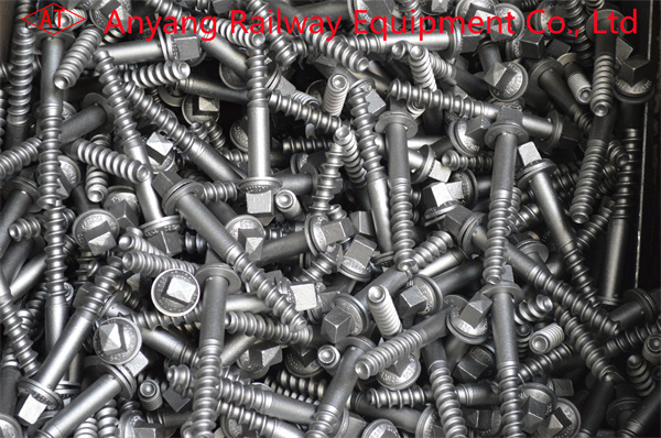 Ss36 Screw Spikes, Threaded Spikes For Railway Fastening System