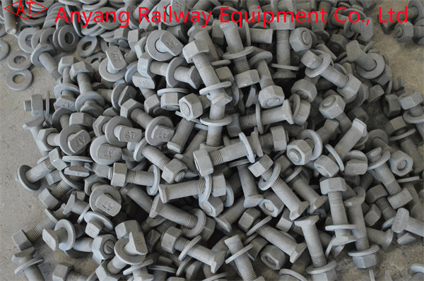 Railway Bolts + Nuts + Washers for Rail Fastening System, Sherardizing