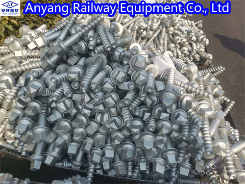 Ss35 Screw Spikes with Uls7 Washer for Railway Rail Fixing
